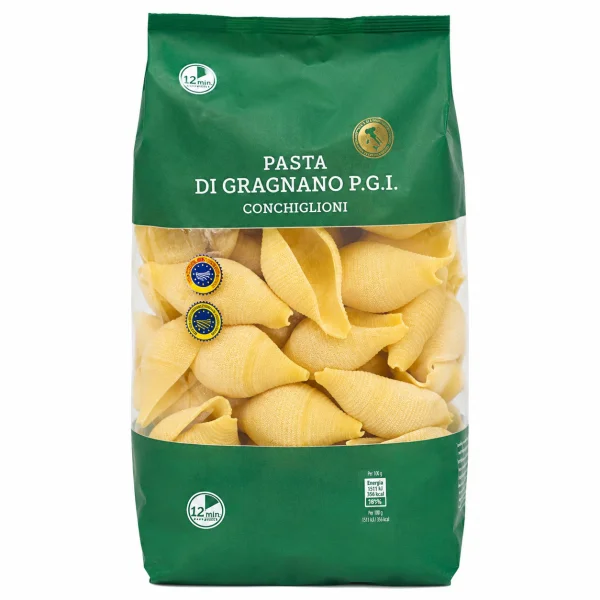 Макарони Конкільйоні Ракушки GustoBello Pasta Di Gragnano P.G.I. Conchiglioni ГустоБелло Граньяно Пшеничні Тверді сорти 500г - 3