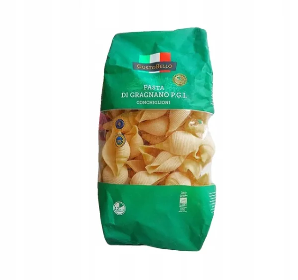 Макарони Конкільйоні Ракушки GustoBello Pasta Di Gragnano P.G.I. Conchiglioni ГустоБелло Граньяно Пшеничні Тверді сорти 500г - 2