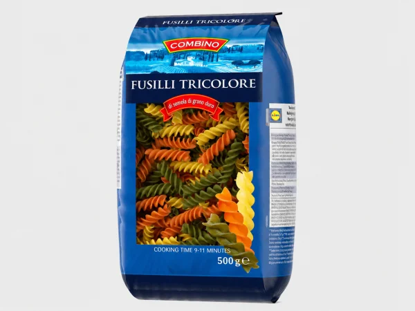 Макарони Фузіллі трьохкольорові Паста Combino Fusilli TriColori Комбіно тверді сорти пшениці 500г - 1