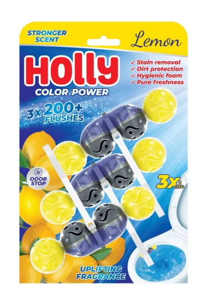 Набір Підвіска блоки для Унітазу Holly Color Power Lemon Холлі Очищувач ароматизатор Лимон 3шт 200змивів - 3