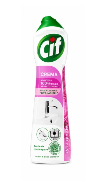 Крем Молочко для очищення Побутових поверхонь Cif Cream GreenActive Pink Bloom СІФ для Сантехники Рожевий 500мл - 3