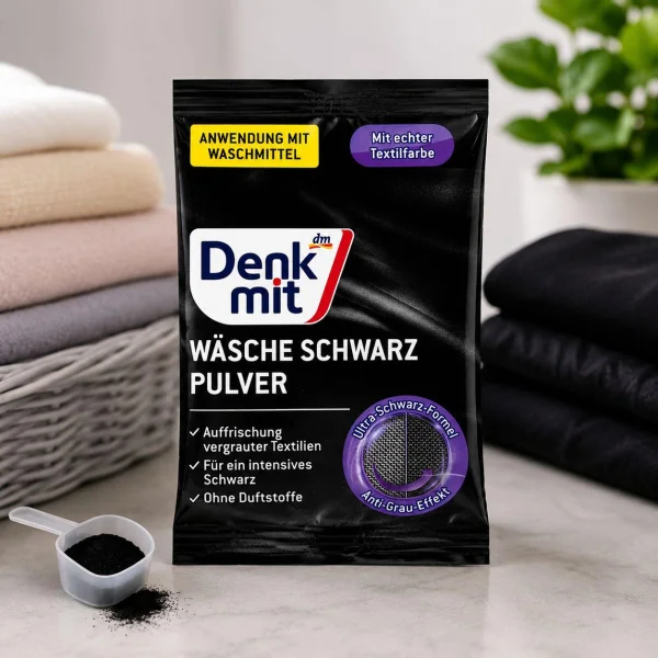 Порошок для Чорної білизни відновлення Кольору Denkmit Wäsche Schwarz Pulver Денкміт для посилення Яскравості Чорного 1прання 50г - 1