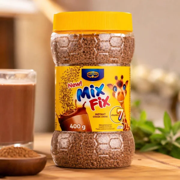 Какао напій Дитячий гранули без Глютену Kruger MixFix Instant Cocoa Drink МіксФікс класичний 7вітамінів Кальцій Банка 400г - 1