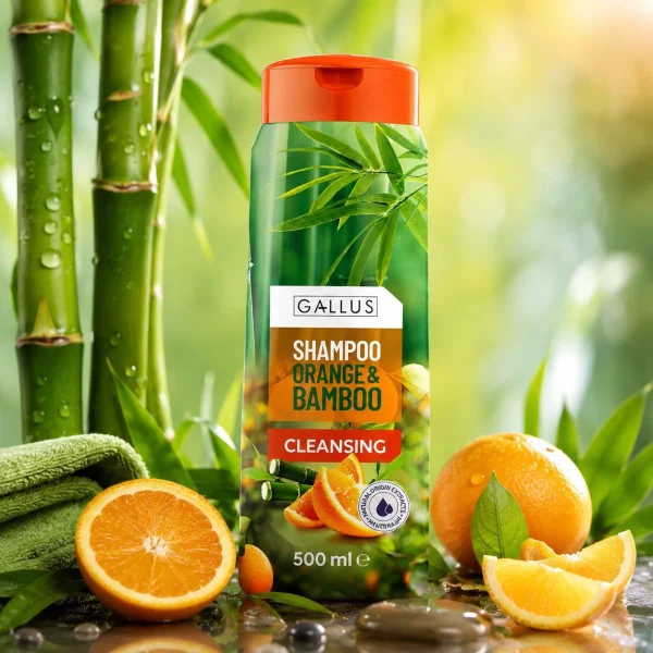 Шампунь для волосся Щоденний Gallus Orange&Bamboo Cleansing Shampoo Галуш Апельсин та Бамбук 500мл - 2