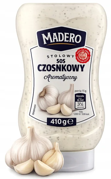 Соус Часниковий Madero sos Czosnkowy Aromatiozny Мадеро білий Кремовий ароматичний Пляшка 410г - 1