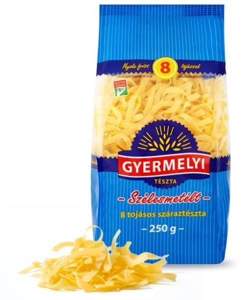 Макарони Локшина 8 яєць Gyermelyi 8 Tojasos szarazteszta Pasta Дьермелі паста середня 250г - 2