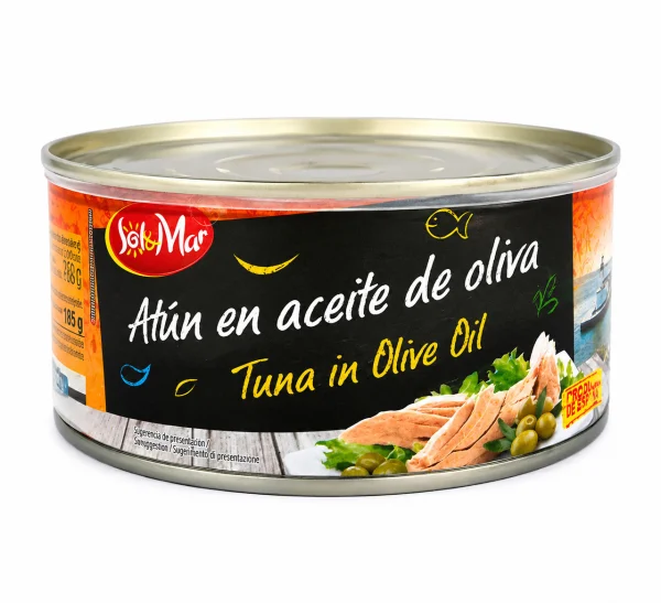 Тунець шматочки в олії SolMar Atun en aceite de Oliva Tuna Sunflower Oil Солмар євробаночка 650г - 2