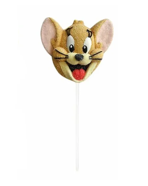 Цукерка льодяник Том та Джеррі Relkon Tom and Jerry Marshmallow Lollipops Girl Релкон Маршмеллоу на Палочці смак Полуниця 1шт 45г - 1