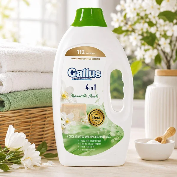 Гель прання парфумований Gallus Professional 4in1 Marseille Musk Universal Галуш універсал 112прань Марсельське мило Мускус 4050мл - 1