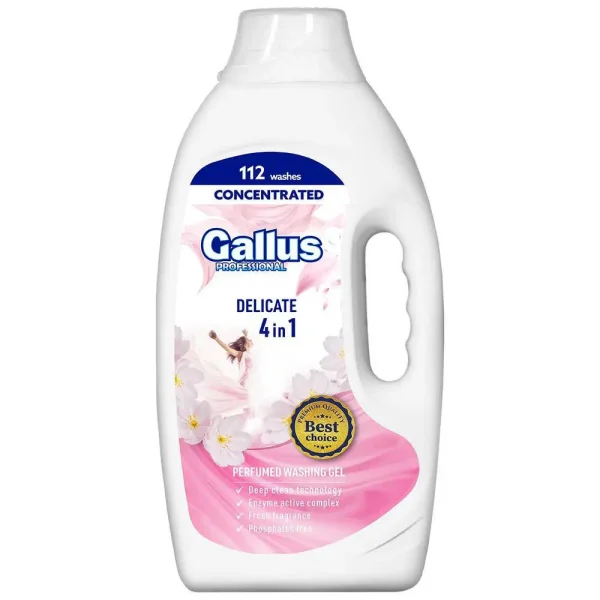 Гель прання парфумований Gallus Professional 4in1 Delicate Галуш Делікатний 112прань безфосфатний 4050мл - 2