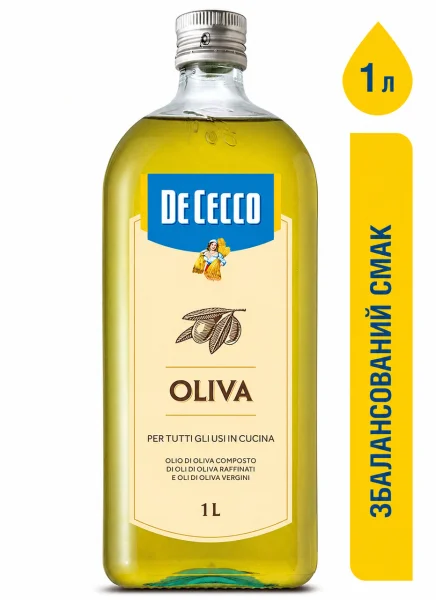 Оливкова олія Суміш олій De Cecco Oliva Per tutti gli usi in cuccina Де Чекко рафіновані та перший віджим 1л - 3