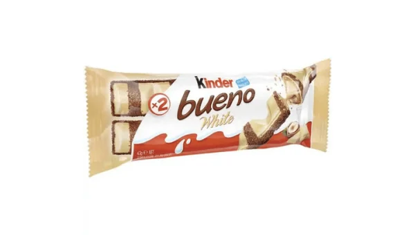 Набір Шоколадно-вафельні батончики Kinder Bueno White Haselnuss Кіндер білий шоколад з молочно-горіховим кремом 2шт 39г - 2