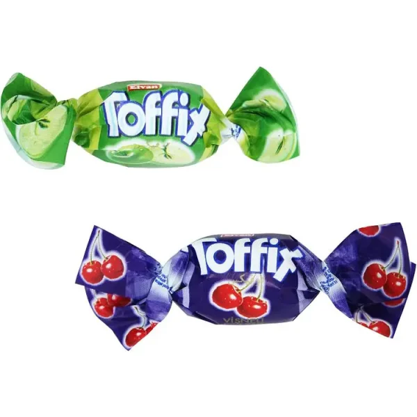 Цукерки жувальні Фруктове Асорті Toffix Center Filled Fruit Chew Mix Елван Тофікс в обгортках Пакет 1000г - 2