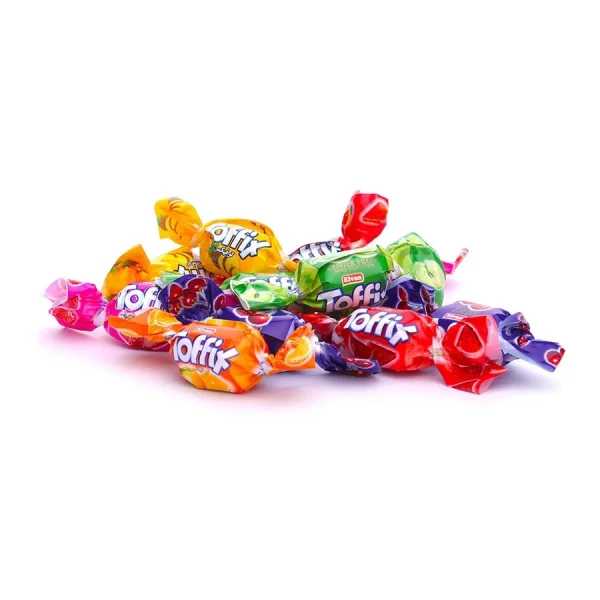 Цукерки жувальні Фруктове Асорті Toffix Center Filled Fruit Chew Mix Елван Тофікс в обгортках Пакет 1000г - 3