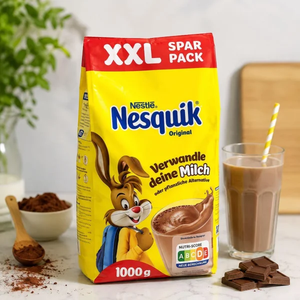 Какао напій розчинний Nestle Nesquik Formato Famiglia Risveglia il tuo latte Несквік Сімейний формат з Вітаміном D Пакет 1000г - 2