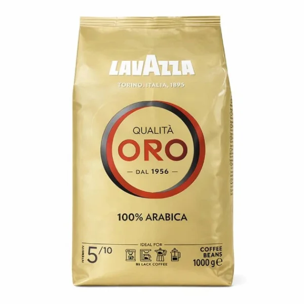 Кава зернова Lavazza Qualità Oro Coffee beans Лавацца Золота якість 100% Арабіка Пакет 1000г - 2