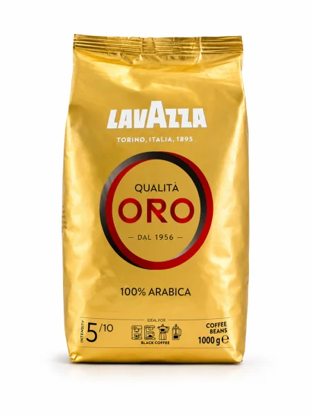 Кава зернова Lavazza Qualità Oro Coffee beans Лавацца Золота якість 100% Арабіка Пакет 1000г - 1