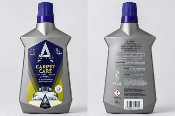 Шампунь для Килимів та підлоги до Миючих Пилососів Astonish Carpet care Machine carpet Shampoo Астоніш рідина концентрат 1000мл - 4
