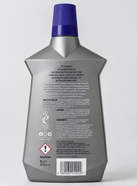 Шампунь для Килимів та підлоги до Миючих Пилососів Astonish Carpet care Machine carpet Shampoo Астоніш рідина концентрат 1000мл - 3