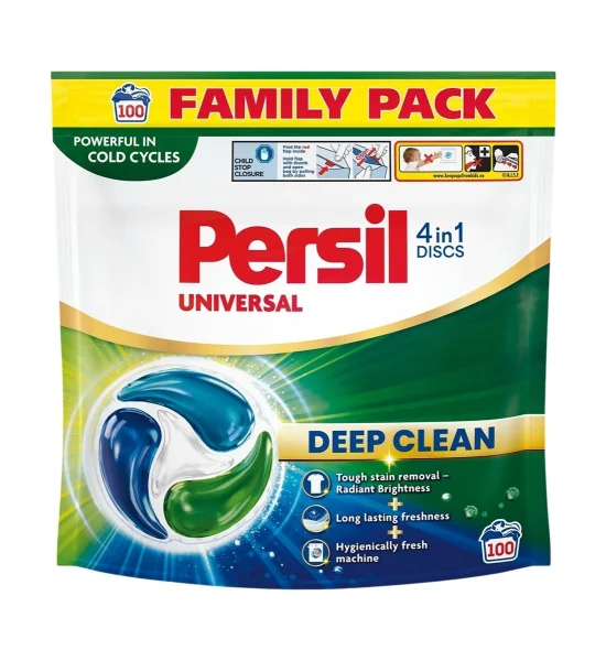 Диски для прання Persil Universal Deep Clean 4in1 Discs Family Pack Cold Cycles Персіл Універсальні Холодні цикли 4в1 Пакет 100шт - 4
