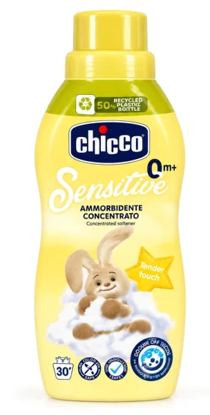 Ополіскувач Дитячий від 0 років CHICCO Sensitive ammorbidente concentrato Tender Touch 0m+ Чікко без Аромату 30прань 750мл - 3