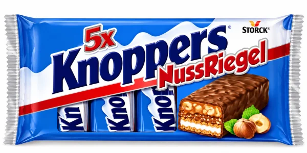Набір вафельних Батончиків Knoppers NussRiegel 5x Кнопперс Нусс Рігель з горіховою начинкою в шоколаді 5шт Спайка 200г - 2