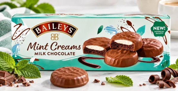 Печиво в молочному шоколаді Baileys Mint Creams Milk Chocolate Бейліс з м’ятним кремом Коробка 128г - 1