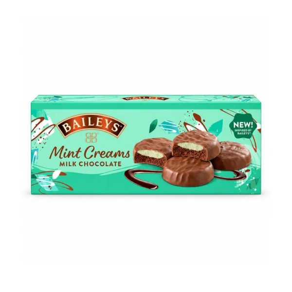 Печиво в молочному шоколаді Baileys Mint Creams Milk Chocolate Бейліс з м’ятним кремом Коробка 128г - 2