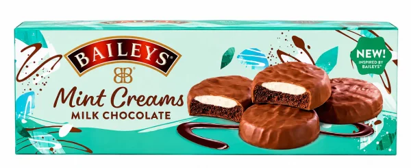 Печиво в молочному шоколаді Baileys Mint Creams Milk Chocolate Бейліс з м’ятним кремом Коробка 128г - 3