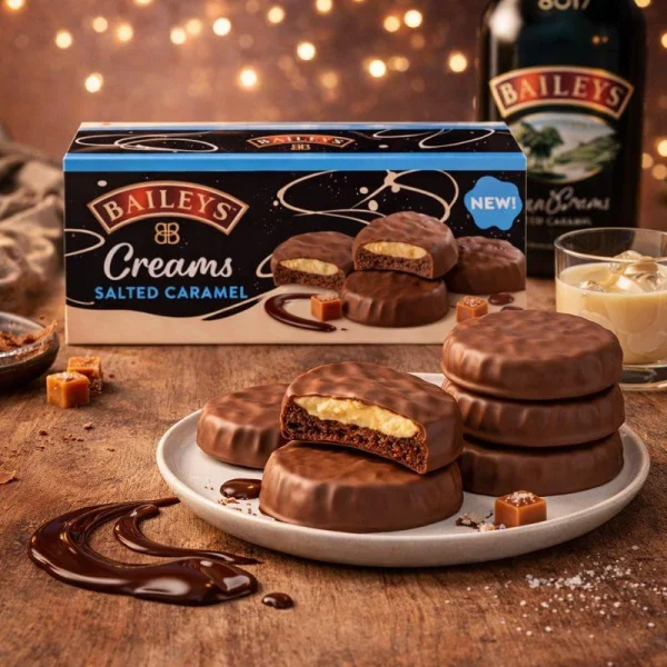 Печиво в молочному шоколаді Baileys Creams Salted Caramel Бейліс із солоною карамеллю Коробка 128г - 3