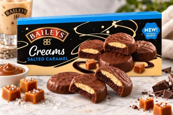 Печиво в молочному шоколаді Baileys Creams Salted Caramel Бейліс із солоною карамеллю Коробка 128г - 1