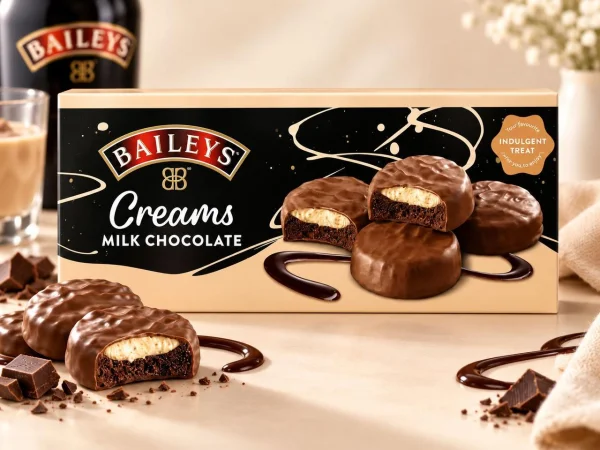 Печиво в молочному шоколаді Baileys Creams Milk Chocolate Бейліс з вершковим кремом Коробка 128г - 1