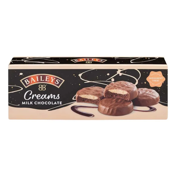 Печиво в молочному шоколаді Baileys Creams Milk Chocolate Бейліс з вершковим кремом Коробка 128г - 2