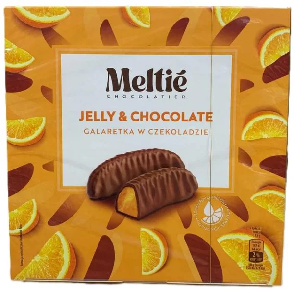 Цукерки Желейні в шоколаді Meltie Chocolatier Jelly&Chocolate Galaretka Orange Мелті з Апельсиновим желе Коробка 190г - 3
