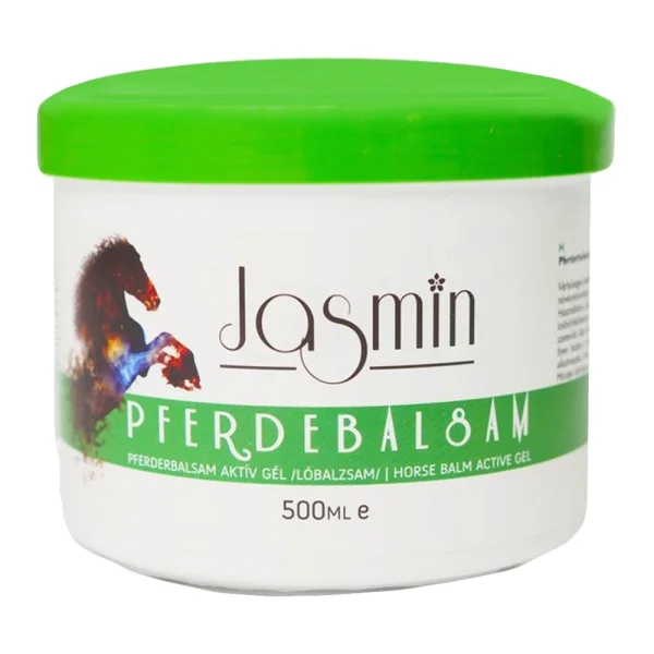 Гель-бальзам кінський для Масажу тіла Jasmin Pferdebalsam Aktiv Gel Жасмін активний бальзам з Ментолом Баночка 500мл - 4