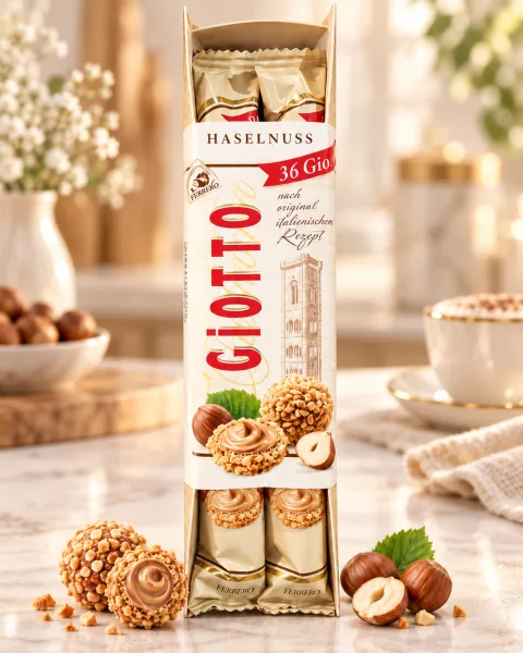 Цукерки Джіотто шоколадні з вафлями Ferrero Giotto Haselnuss Ферреро кульки з лісовими горіхами 36шт 154г - 1