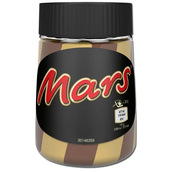Паста шоколадно-карамельна полосата Mars Марс Двоколірна паста з ніжним молочним кремом для тостів млинців і десертів 350г - 3