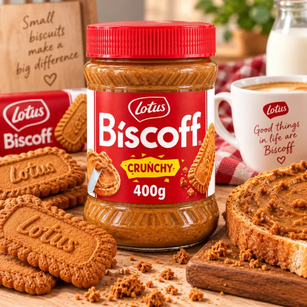 Паста карамельна Lotus Biscoff Crunchy Лотус Біскофф Кранчі з шматочками карамельного печива для тостів млинців і десертів 400г - 2