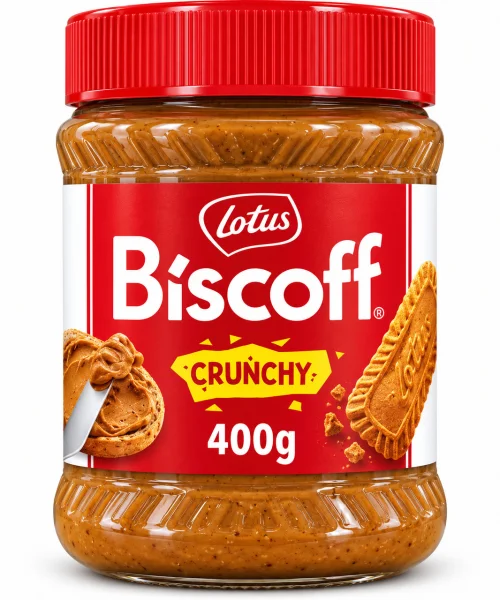 Паста карамельна Lotus Biscoff Crunchy Лотус Біскофф Кранчі з шматочками карамельного печива для тостів млинців і десертів 400г - 3