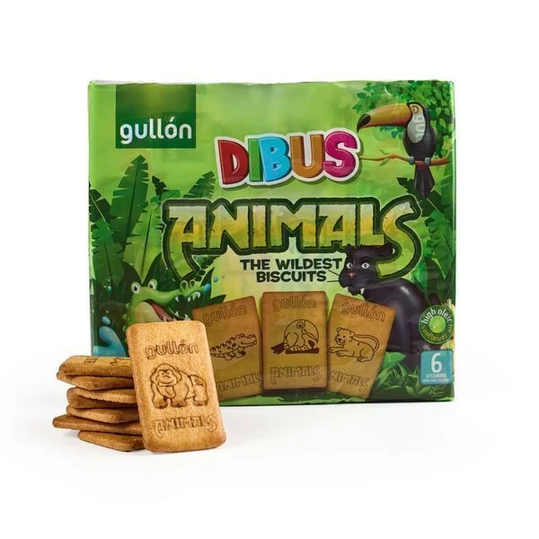 Печиво Дитяче з Малюнками Gullon Dibus Animals Wildest Biscuits Гуллон Дібус Анімалс Дикі тварини 6Вітамінів Кальцій 3шт 600г - 3
