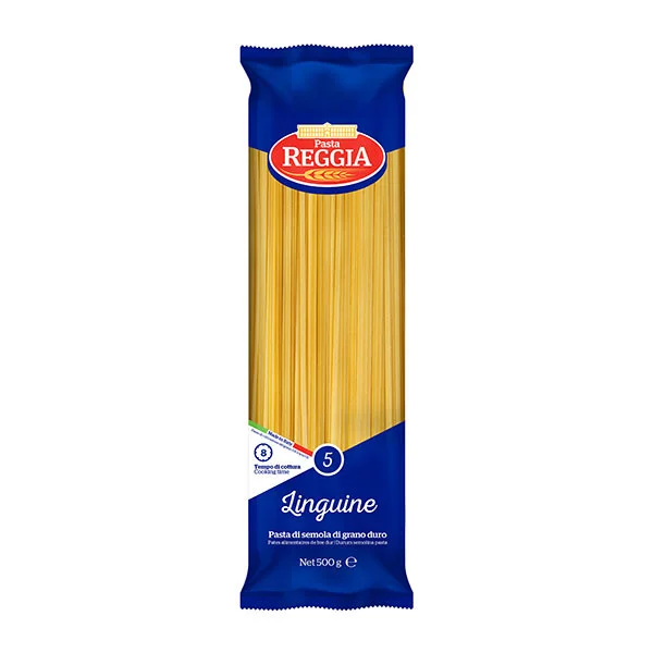 Макарони Лінгвіні Pasta Reggia №5 Linguine Паста Реджія Італійські Плоскі Спагетті з твердих сортів пшениці Пакет 500г - 2