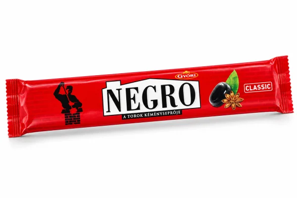 Цукерки Льодяники Gyori Negro Classic Дьорі Негро Класичні Чорні Анісово-Ментолові з Начинкою Смоктальна Карамель Стік 45г - 1