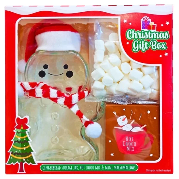 Набір Новорічний Подарунок Becky’s Christmas Gift Box RED Бекіс Гарячий Шоколад склянка Пряниковий Чоловічок та Маршмелоу 3шт - 2