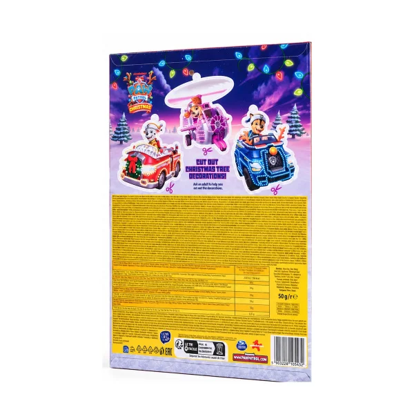 Адвент-Календар цукерки Only Paw Patrol Christmas Advent Calendar Онлі Щенячий Патруль Новорічний Дитячий 24 Віконця 24шт 50г - 2