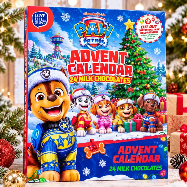 Адвент-Календар Цукерки Only Paw Patrol Dog Advent Calendar Онлі Щенячий Патруль Новорічний Дитячий Шоколадний 24 Віконця 50г - 1