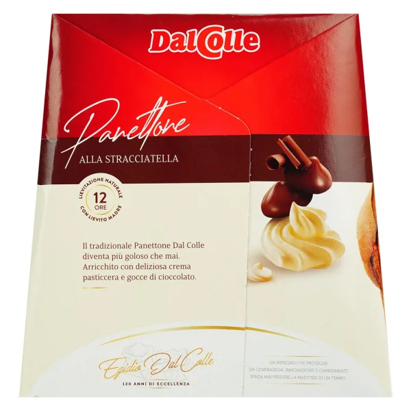 Панетоне Різдвяний Dal Colle Panettone alla Stracciatella Дал Колле Італійський Кекс із Заварним Кремом Шоколадними Краплями 750г - 3