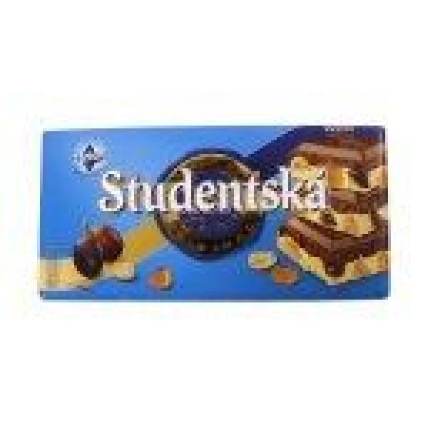 Шоколад Studentska біло-молочний з родзинками, 180 г - 1