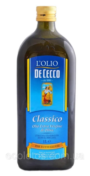 Оливкова олія De Cecco Classico Extra Vergine Де Чекко перший Холодний віджим 1л - 1