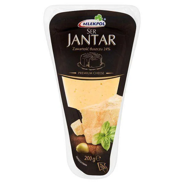 Сир твердий кусковий Mlekpol Jantar Premium Cheese Янтар преміум 200г - 1