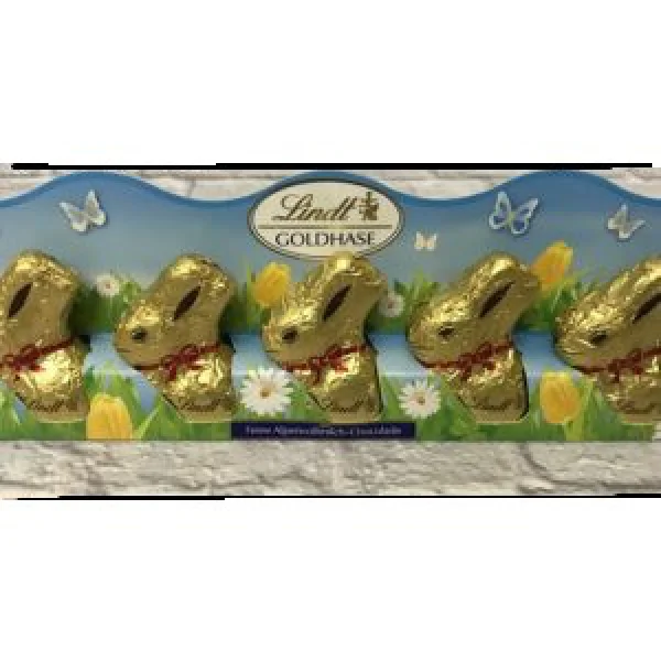 Набір шоколадних Lindt зайчиків lindt 5 шт. - 1
